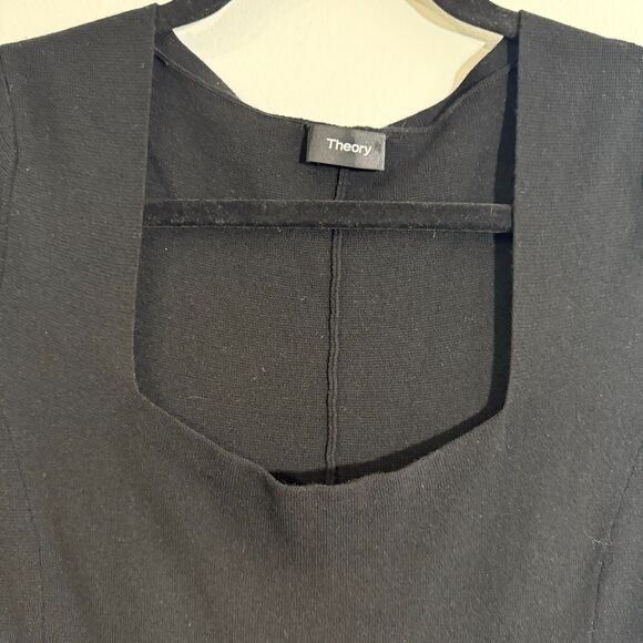 Theory Short Sleeve Square Neck Sweater Dress - Sample Dress S - Picture 3 of 6